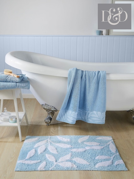 Dreams & Drapes Blue Lacie 100% Cotton Zero Twist Bath Towel (N71014) | €24.50 - €36