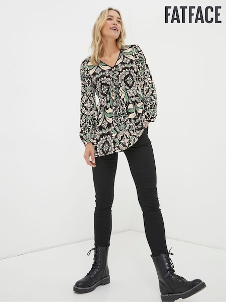 FatFace Black Gina Mosaic Leaf Tunic (N71138) | AED127