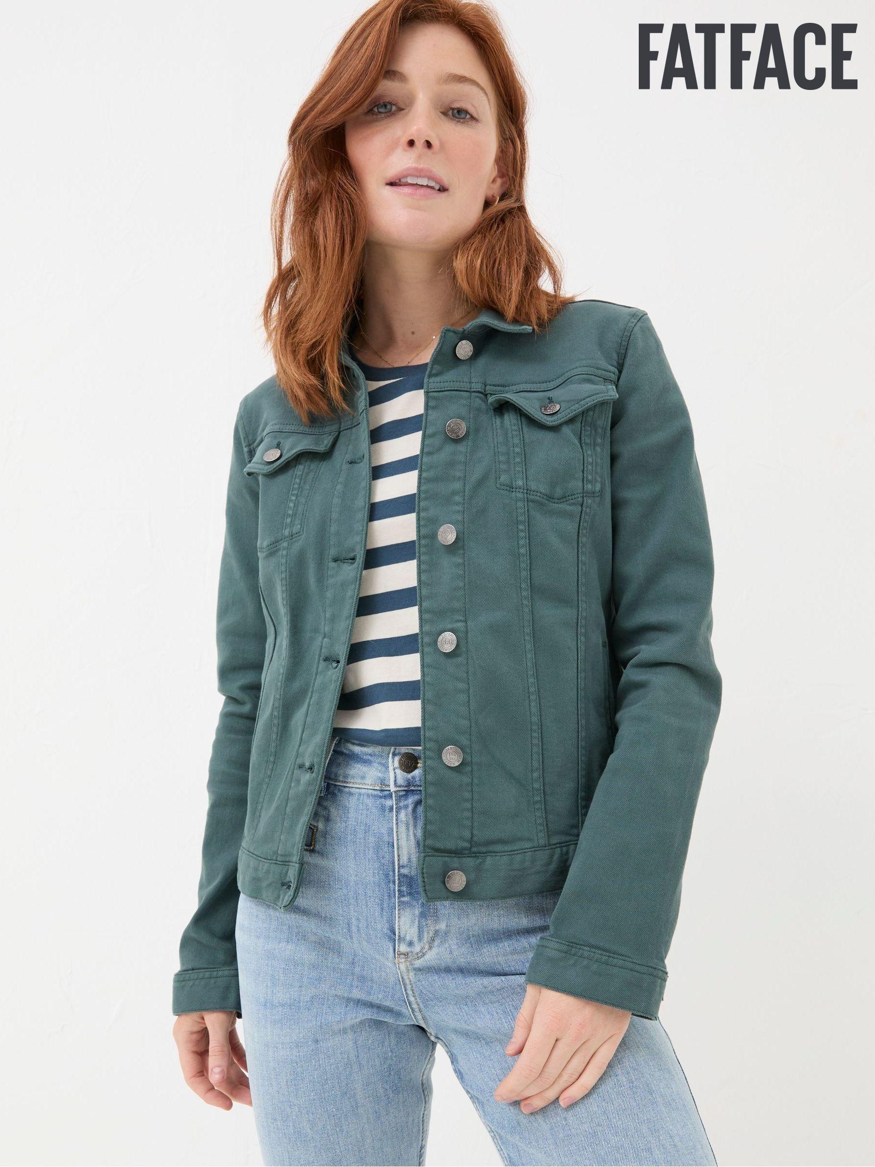 Plus size green denim jacket best sale