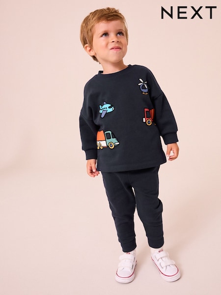 Navy Transport Long Sleeve Top and Joggers Set (3mths-7yrs) (N71155) | €16 - €20