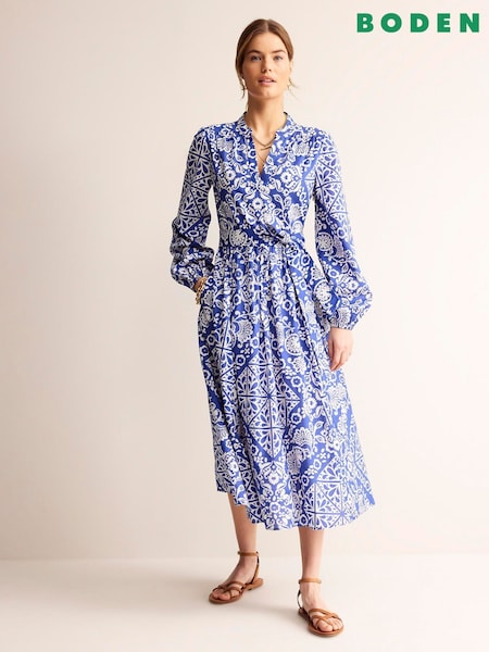 Boden Notch Neck Cotton Midi Dress (N71257) | 57 €