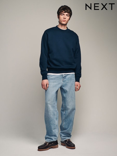 Blue Light Relaxed Fit Vintage Wash Denim Jeans (N71276) | €17