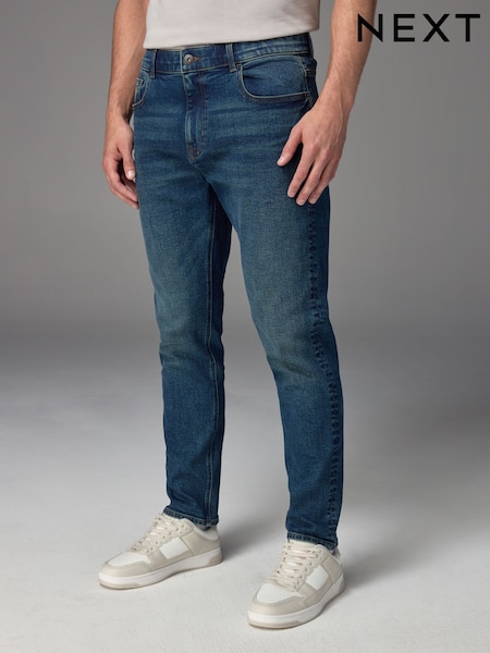 Blue Mid Vintage Slim Fit Vintage Wash Denim Jeans (N71278) | TRY 978