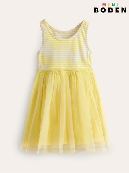 Boden Yellow Jersey Tulle Mix Dress (N71290) | € 23 - € 27