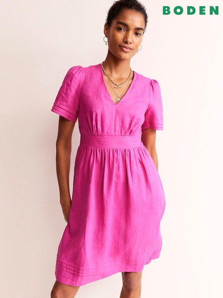 Boden Pink Eve Linen Short Dress (N71319) | €70