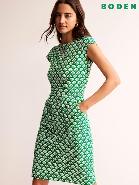 Verde mozaic - Rochie din Jersey Florrie Boden 100% bumbac (N71380) | 303 LEI
