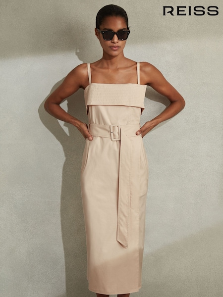 Reiss Stone Dhalia Cargo Belted Midi Dress (N71491) | €120