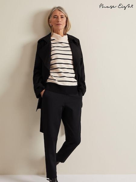 Phase Eight Cream Salima Stripe Funnel Neck Jumper (N71520) | AED402