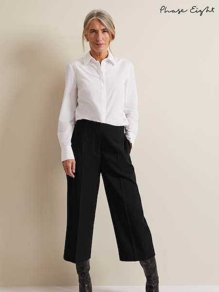 Phase Eight Black Clean Crepe Aubrielle Culottes (N71555) | ₪347
