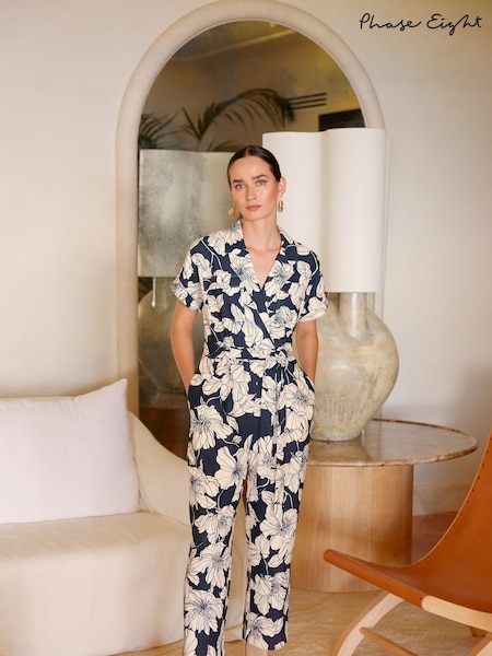 Phase Eight Black Floral Constance Jumpsuit (N71572) | €72