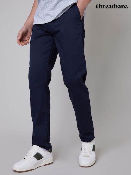 Threadbare Navy Regular Fit Chino Trousers with Stretch (N71600) | € 18