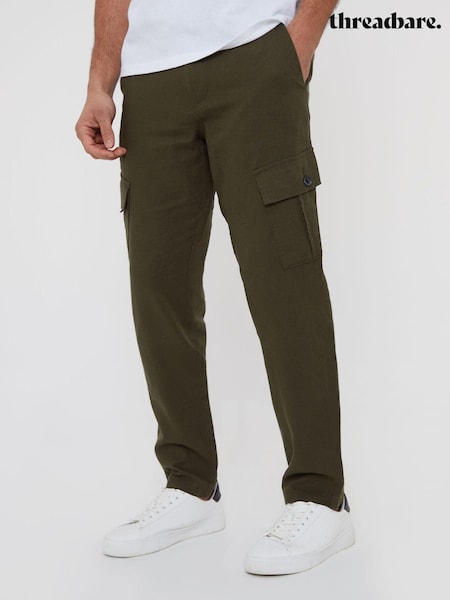 Kaki - Pantaloni cargo din in Blend in Threadbare (N71610) | 238 LEI