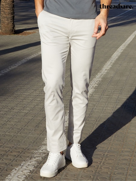 Threadbare Light Grey Regular Fit Chino Trousers with Stretch (N71640) | €36