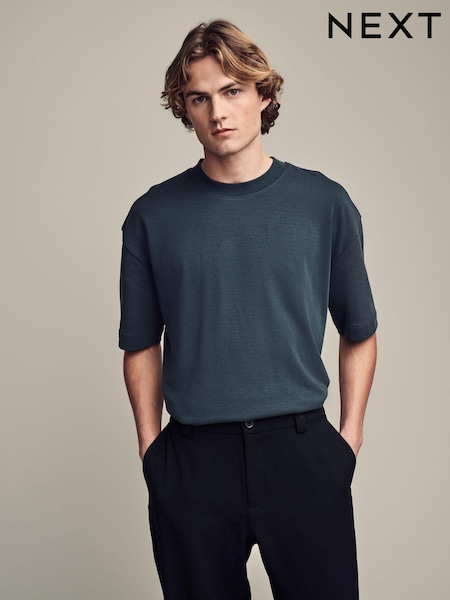 Slate Grey Relaxed Fit Smart Soft Touch Heavyweight T-Shirt (N71831) | €21
