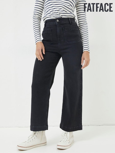 FatFace Keswick Black Wide Leg Crop Jeans (N71874) | €29