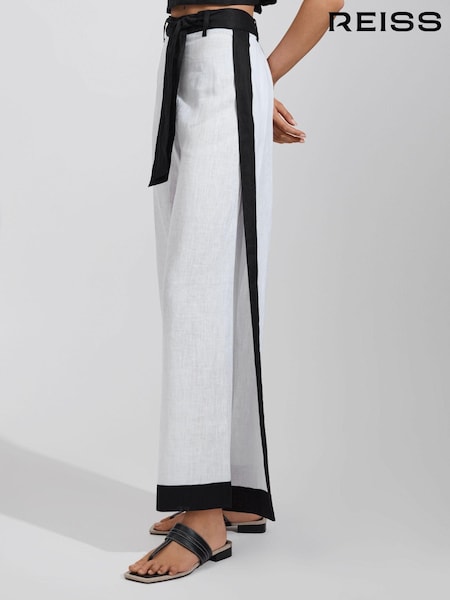Reiss Harlow Linen Side Split Trousers (N71910) | €217