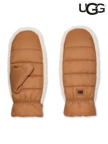 UGG Chestnut Oversized Fluff Mitten Gloves (N71937) | €38.50