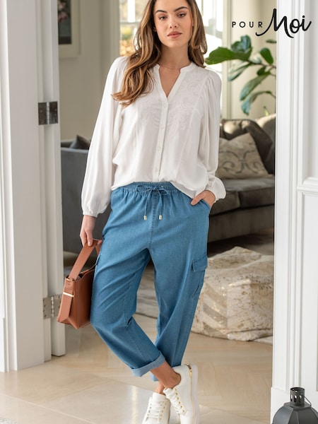 Pour Moi Aria Elasticated Woven Cargo Trousers (N72157) | 234 LEI