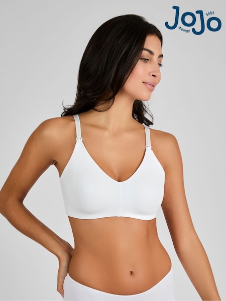 לבן - Jojo Maman Bébé Microfibre Moulded Maternity & Nursing Bra (N72400) | ‏126‏₪