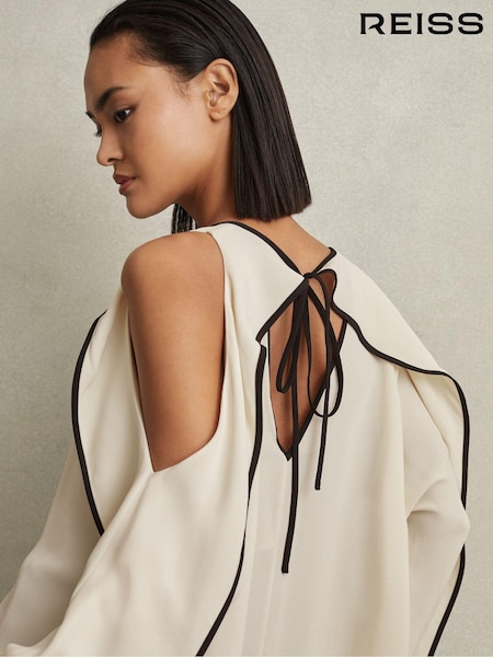 Reiss Daria Ruffle Detail Cut Out Blouse (N72420) | €249