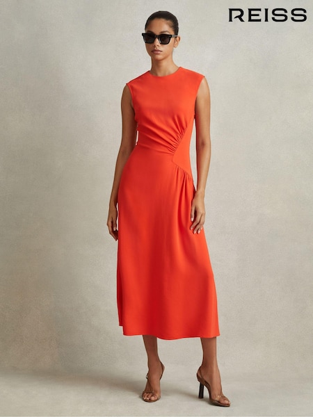 Reiss Stacey Ruched Midi Dress (N72421) | €347