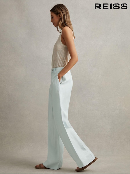 Reiss Lori Viscose-Linen Wide Leg Suit Trousers (N72481) | ‏1,371‏₪