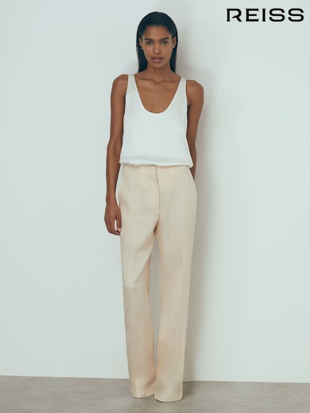 Reiss Penelope Italian Textured Slim Flared Suit Trousers (N72541) | 2,681 LEI