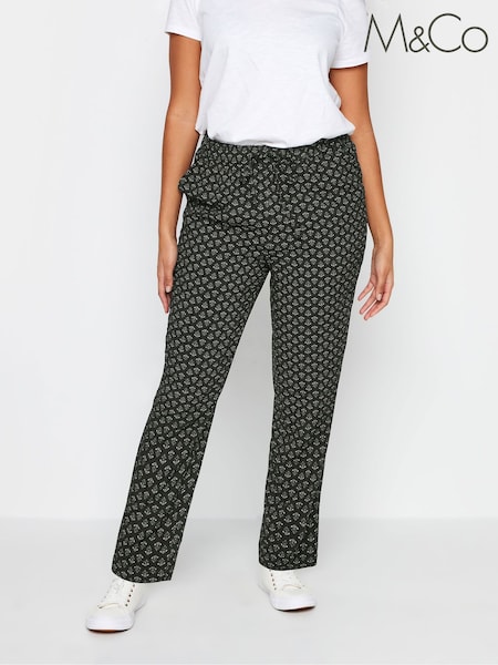 Negru - Pantaloni cu imprimeu M&Co (N72567) | 96 LEI