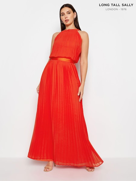 Оранжевый - Long Tall Sally Tall Halterneck Pleated Maxi Dress (N72573) | €99