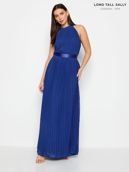 Синий - Long Tall Sally Tall Halterneck Pleated Maxi Dress (N72609) | €99