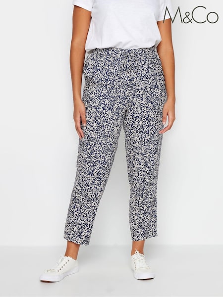 Albastru - Pantaloni cu imprimeu M&Co (N72630) | 112 LEI