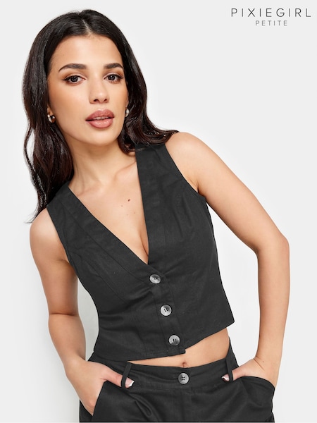 PixieGirl Petite Black Twill Waistcoat (N72670) | €13.50