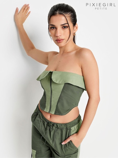 PixieGirl Petite 100% Cotton Colourblock Bandeau Corset Top (N72690) | €29