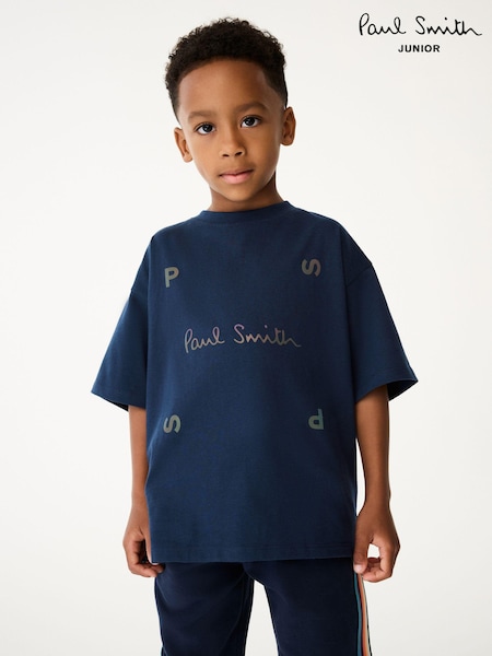 Paul Smith Junior Boys Oversized Short Sleeve Iconic Print T-Shirt (N72731) | €50