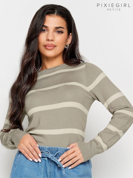 PixieGirl Petite Beige Brown Stripe Jumper (N72769) | kr414