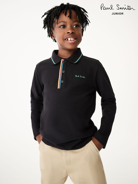 Paul Smith Junior Boys Long Sleeve Signature Polo Shirt (N72799) | €69