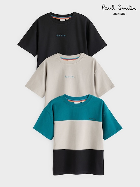 Gris/negro - Paul Smith Junior Boys Signature T-Shirts 3 Pack (N72813) | 45 €