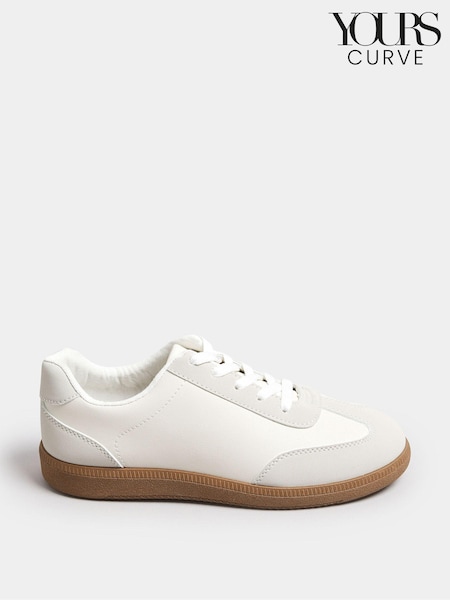 Белый - Yours Curve Extra Wide Fit Retro Trainers Gum Sole (N72817) | €41
