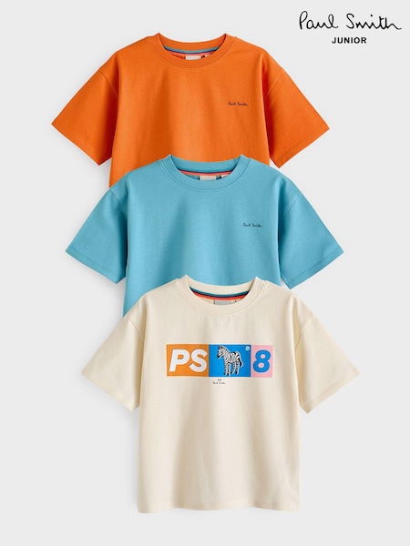 Orange - Paul Smith Junior Boys Signature T-Shirts 3 Pack (N72826) | 50 €
