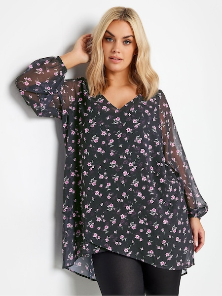 Yours Curve Black Wrap Front Blouse (N72967) | € 21