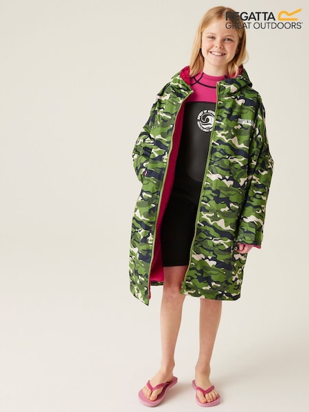 Verde - Regatta Junior Waterproof Fleece Lined Changing Robe (N73144) | 365 LEI