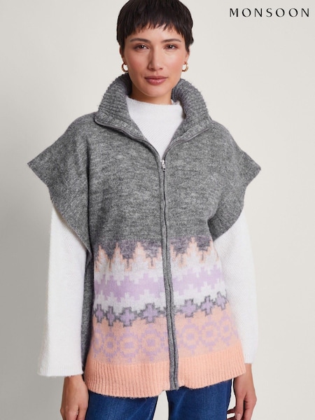 Monsoon Zia Fair Isle Poncho (N73221) | €17