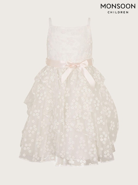 Monsoon Natural Jasmine Organza Flower Dress (N73318) | €38 - €44.50