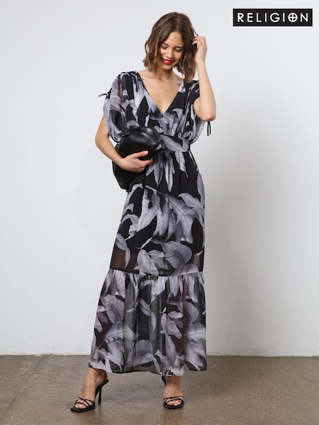 Religion Maxi Dress With Tiered Skirt in Beautiful Prints (N73436) | 89 €