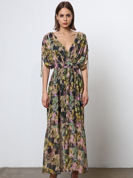 Religion Natural Maxi Dress With Tiered Skirt in Beautiful Prints (N73475) | €72