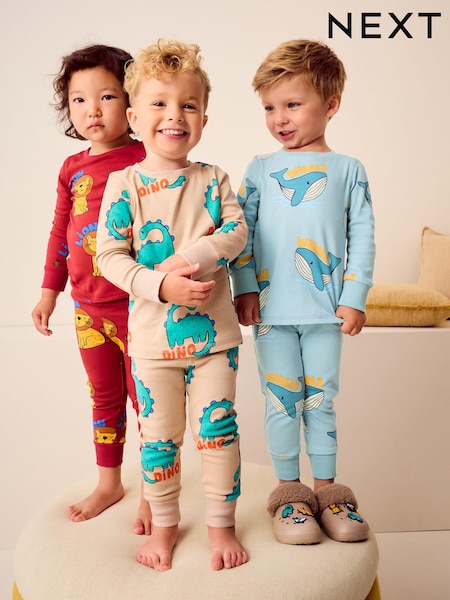 Red/Blue/Neutral Character 3 Pack Snuggle 100% Cotton Pyjamas (9mths-8yrs) (N73576) | $87 - $106