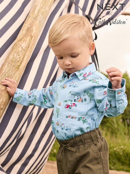 Cath Kidston Blue Print 100% Cotton Shirt (3mths-7yrs) (N73661) | R$ 135 - R$ 155