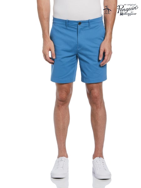 Original Penguin Blue Bedford Corduroy Stretch Cotton Shorts (N73725) | €51
