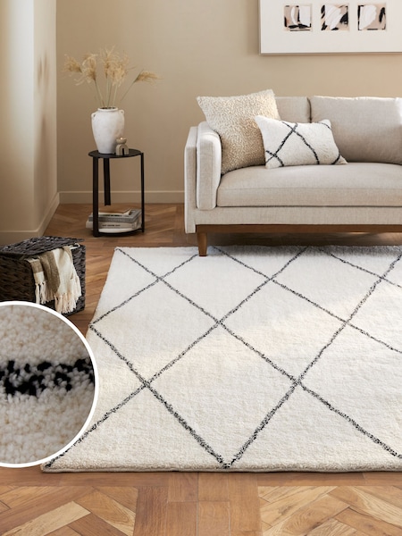 Black/White Smart Global Berber Washable Rug (N73833) | €53 - €212