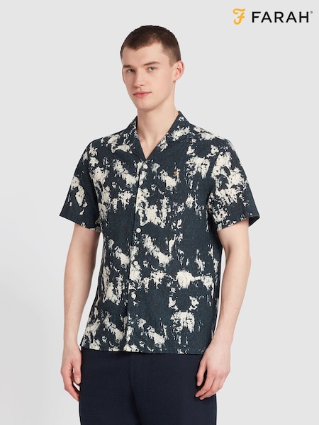 Farah Blue Gabrielle Short Sleeve Print Shirt (N73938) | €51